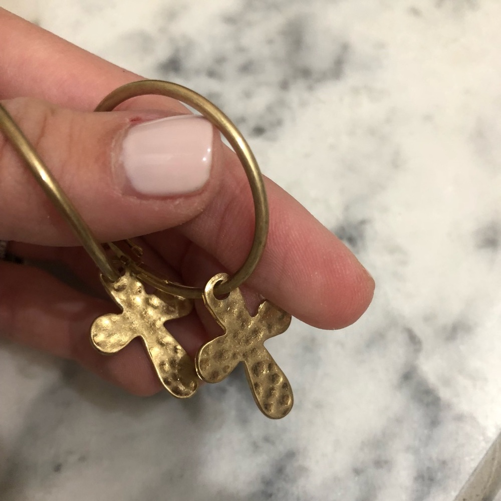 Gold Cross Earrings